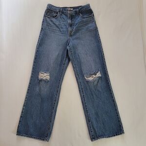 Levi's Women's High Waisted Straight Distressed Denim‎ Blue Jeans Size 28